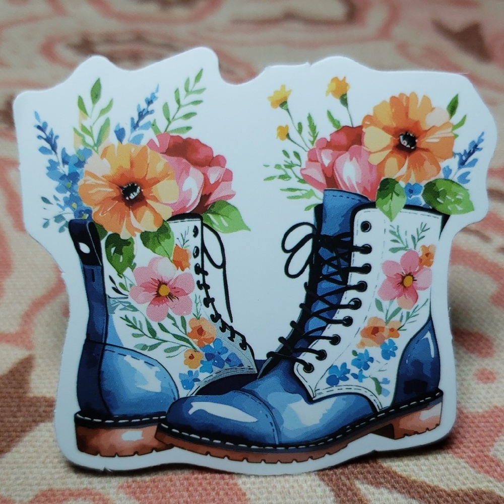 Floral Lace Boots Sticker Floral Boots Sticker (i)
